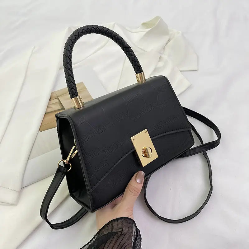 Retro Textured Shoulder Bag
