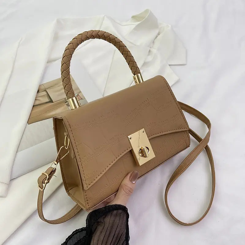 Retro Textured Shoulder Bag