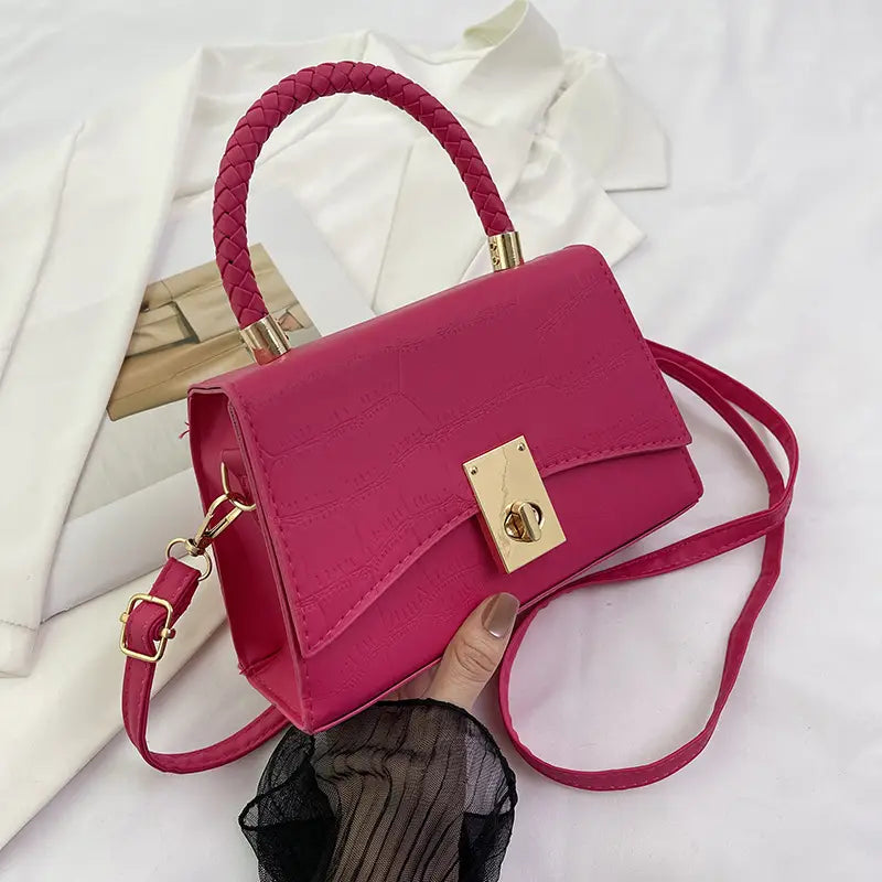Retro Textured Shoulder Bag